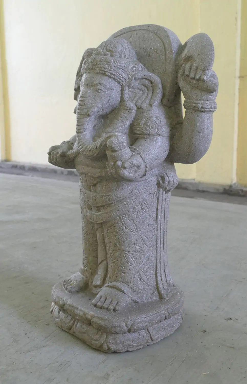  Product image 6 of the product “Standing Ganesha, 62 cm height, riverstone, stonemasony ”